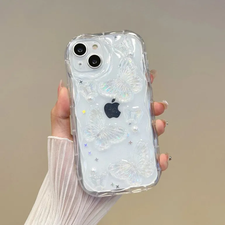 Clear Cystal Butterfly iPhone Case