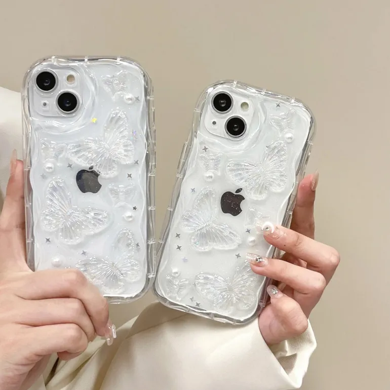 Clear Cystal Butterfly iPhone Case