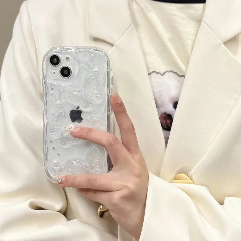 Clear Cystal Butterfly iPhone Case