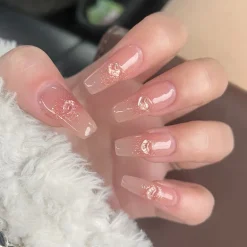 Clear Glittery Press On Nails