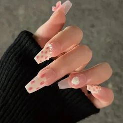Clear Glittery Press On Nails