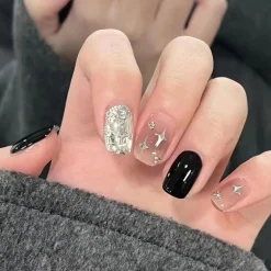 Clear Glittery Press On Nails