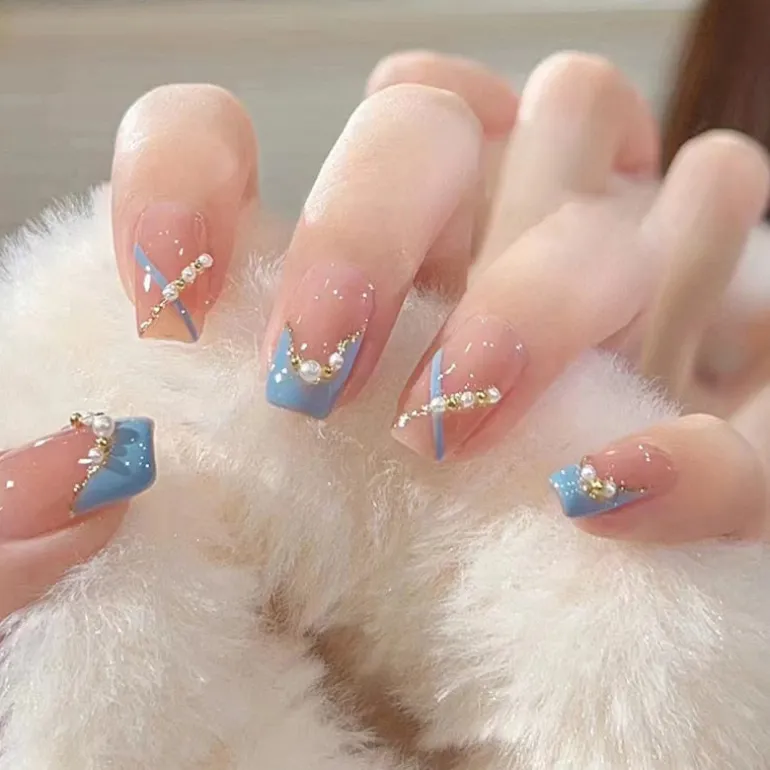 Clear Glittery Press On Nails
