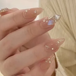 Clear Glittery Press On Nails