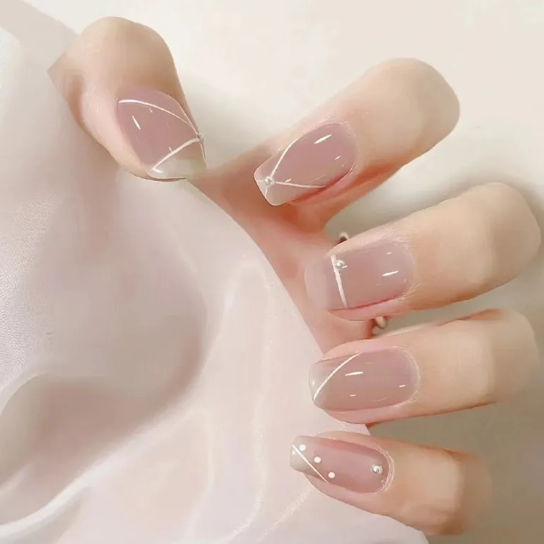Clear Neutral Tone Press On Nails