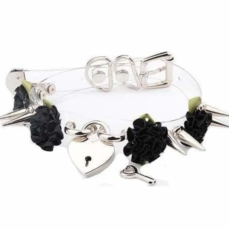 Clear Spiked Floral Choker