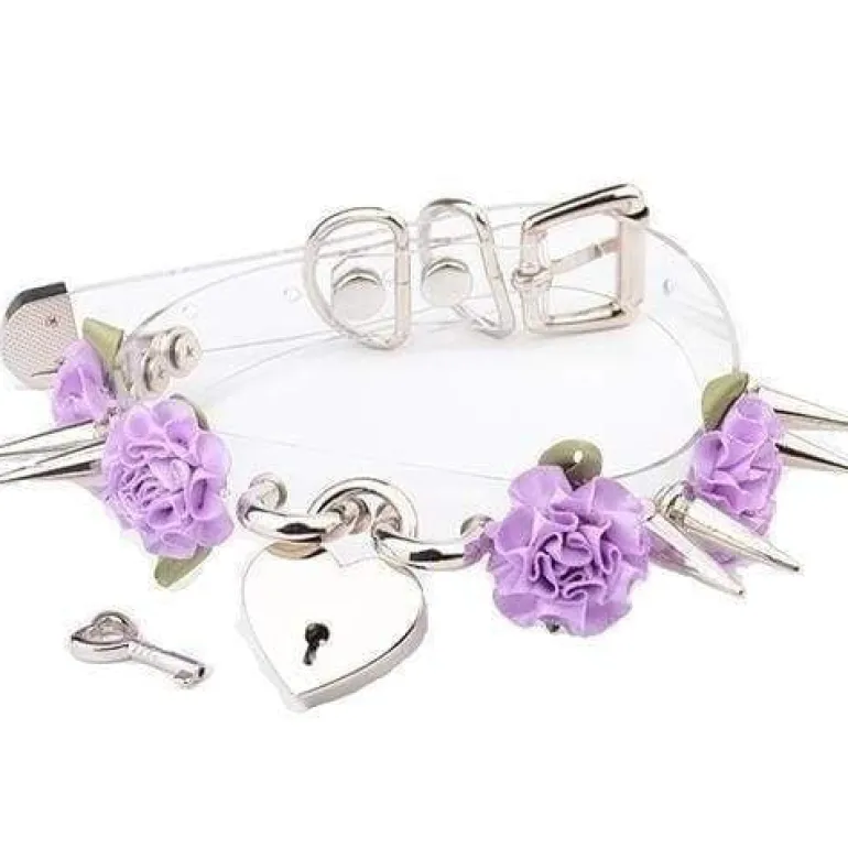 Clear Spiked Floral Choker