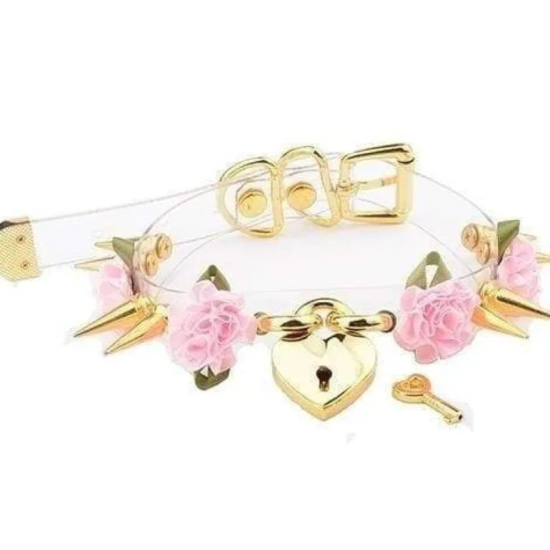 Clear Spiked Floral Choker