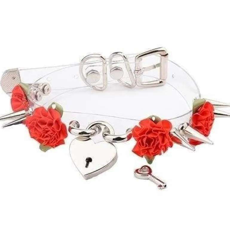 Clear Spiked Floral Choker