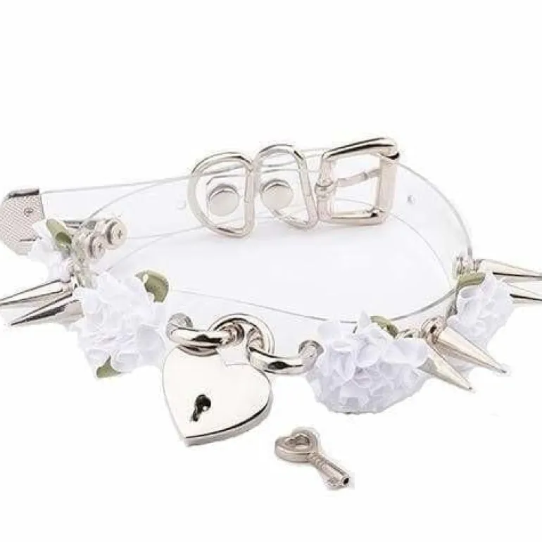 Clear Spiked Floral Choker