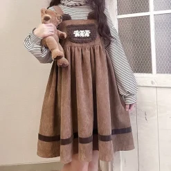 Corduroy Teddy Overall Dress