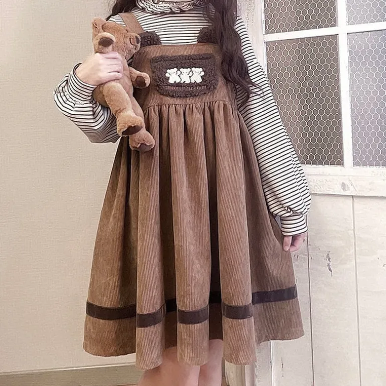 Corduroy Teddy Overall Dress