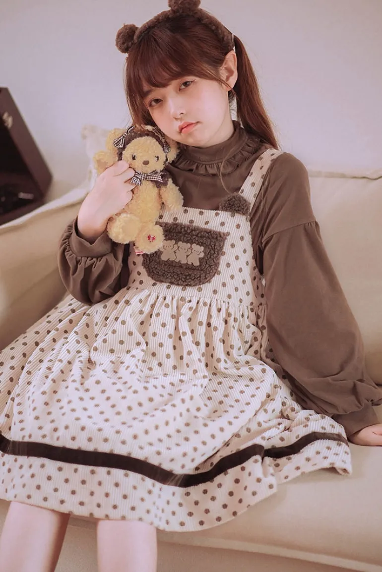 Corduroy Teddy Overall Dress