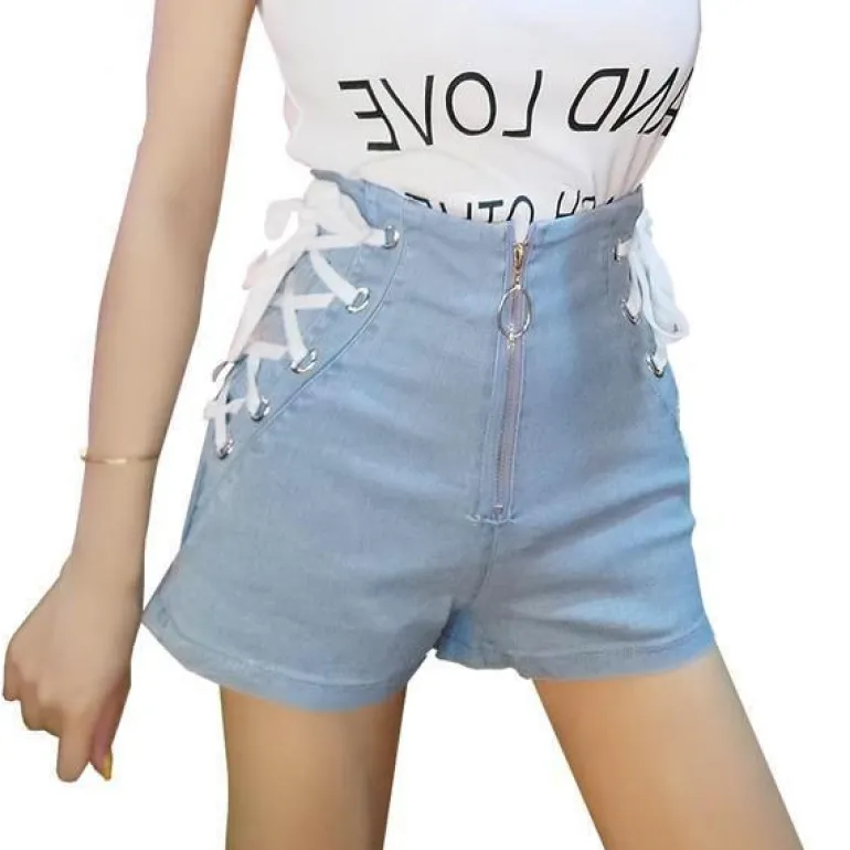 Corset Denim Shorts