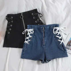 Corset Denim Shorts