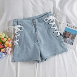 Corset Denim Shorts