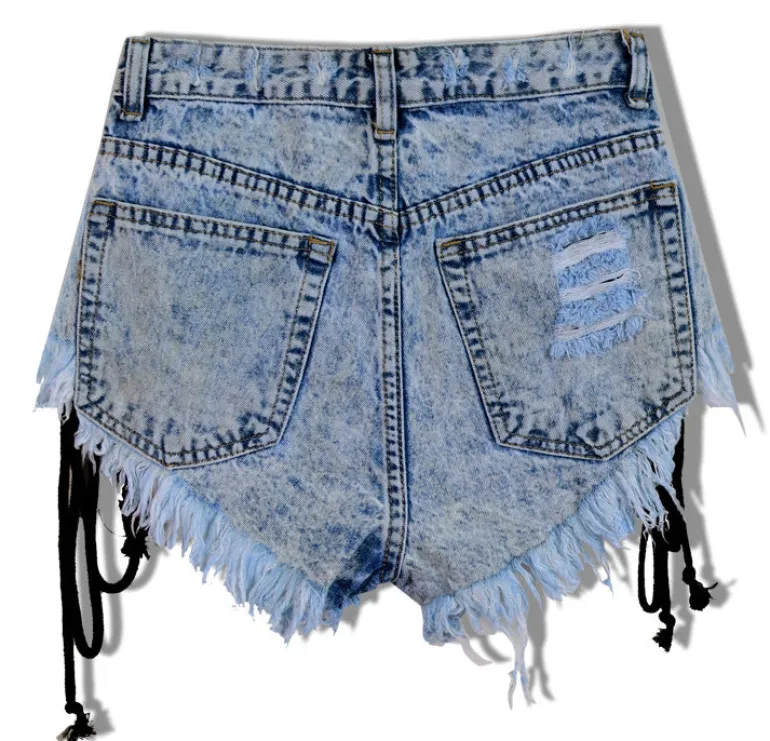 Corset Denim Shorts