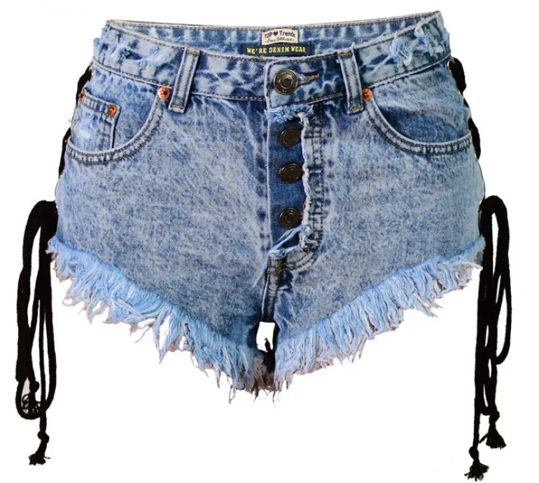Corset Denim Shorts