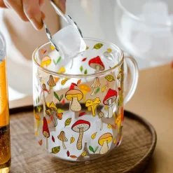 Cottagecore Mushroom Glass Mug