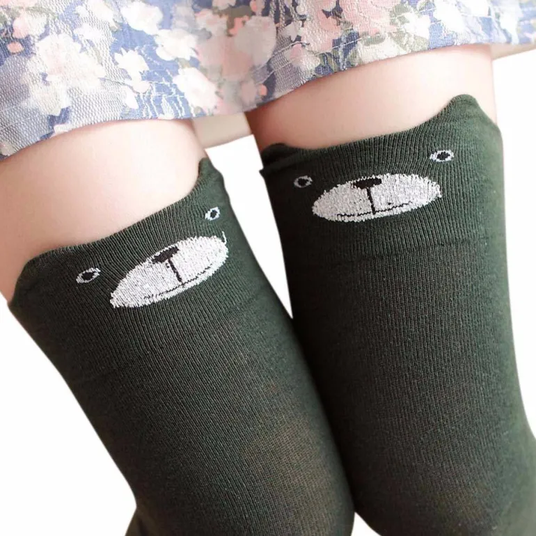 Cotton Animal Thigh Highs