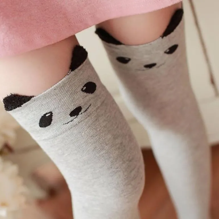 Cotton Animal Thigh Highs