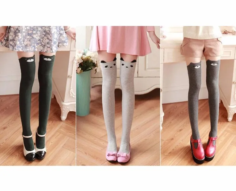 Cotton Animal Thigh Highs