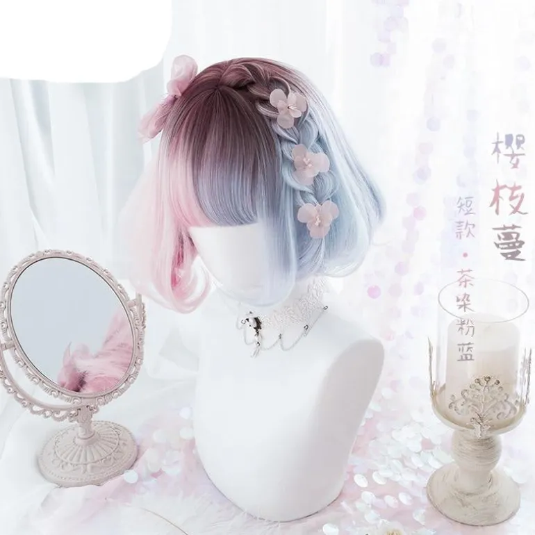 Cotton Candy Bob Wig