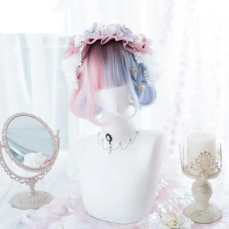Cotton Candy Bob Wig