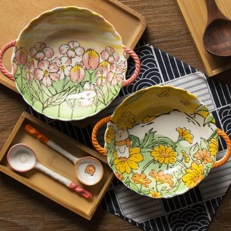 Cozy Autumn Fields Ceramic Bowls