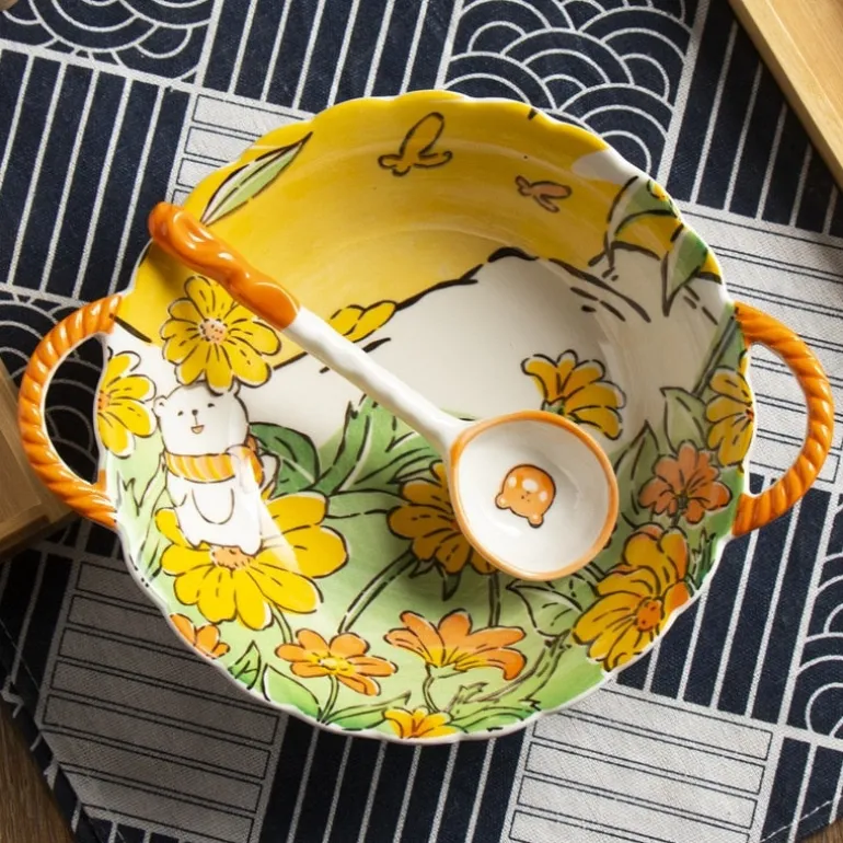 Cozy Autumn Fields Ceramic Bowls