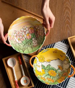 Cozy Autumn Fields Ceramic Bowls