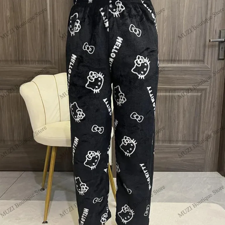 Cozy Holiday Kawaii Kitten Pajama Pants