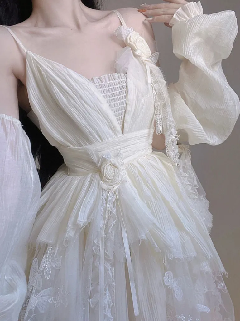 Creamy Butterfly Maiden Dress