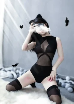 Criss Cross Mesh Bodysuit