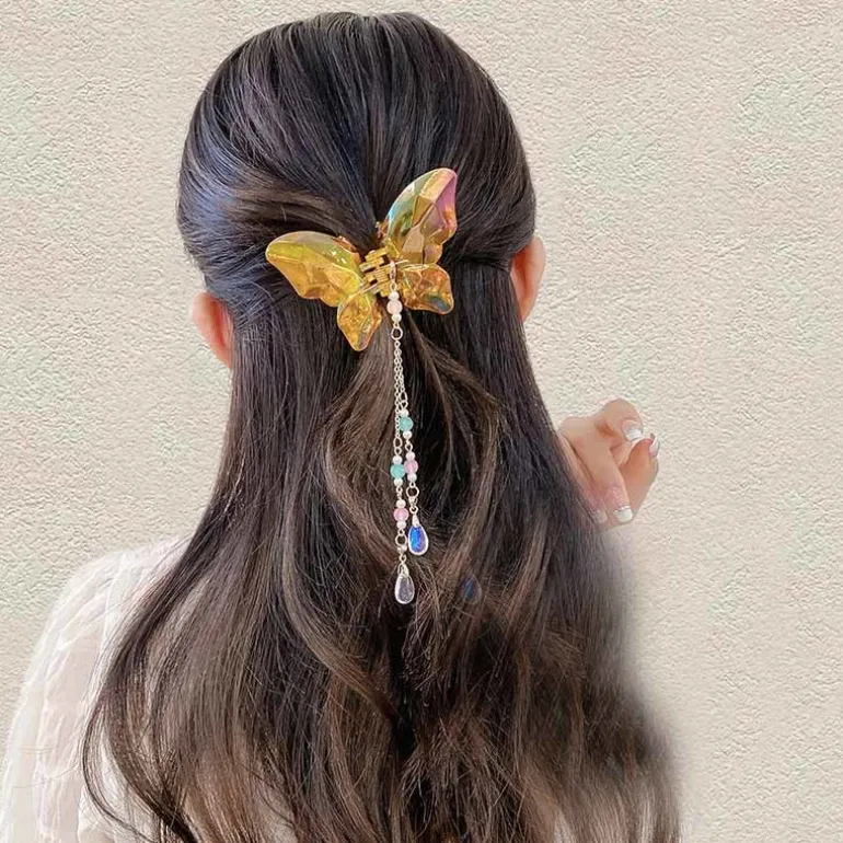 Crystal Butterfly Claw Hair Clip