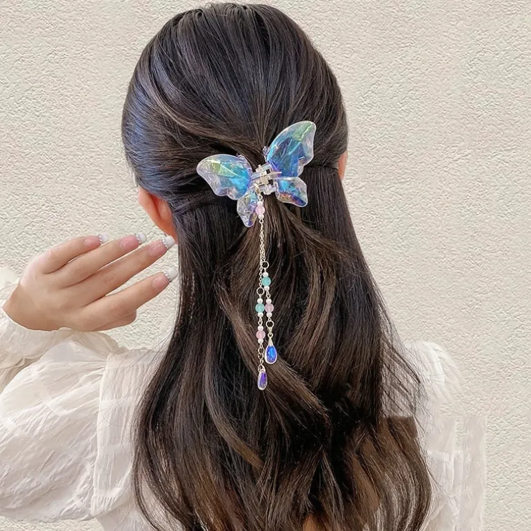 Crystal Butterfly Claw Hair Clip