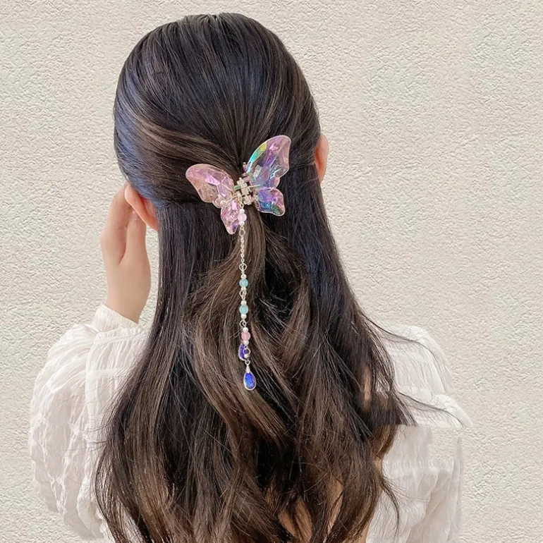 Crystal Butterfly Claw Hair Clip