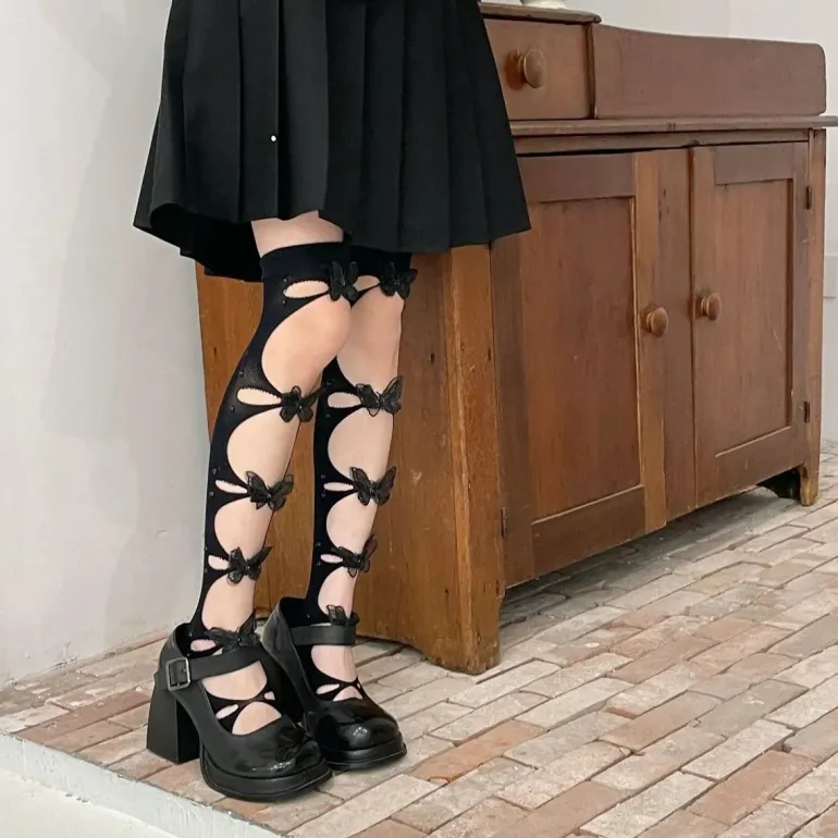 3D Butterfly Cut-Out Stockings