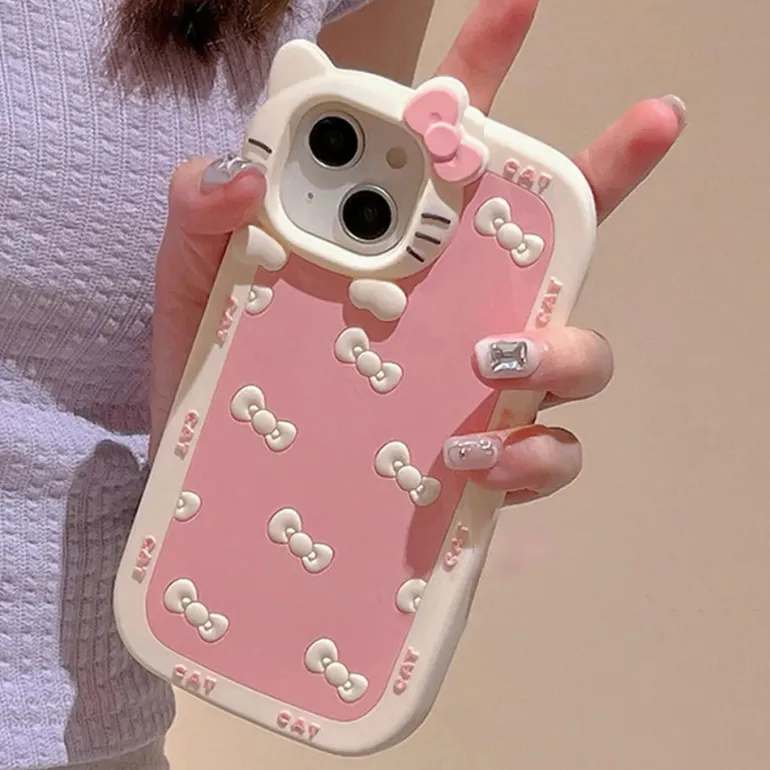3D Pink Bow iPhone Case