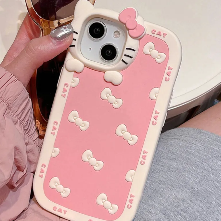 3D Pink Bow iPhone Case
