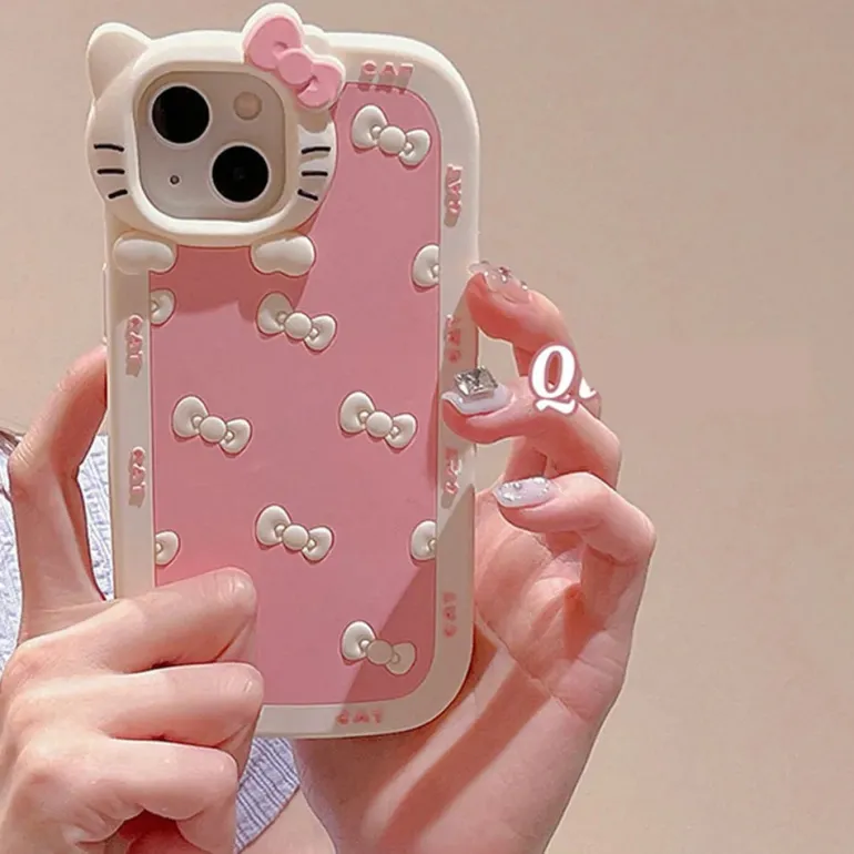 3D Pink Bow iPhone Case