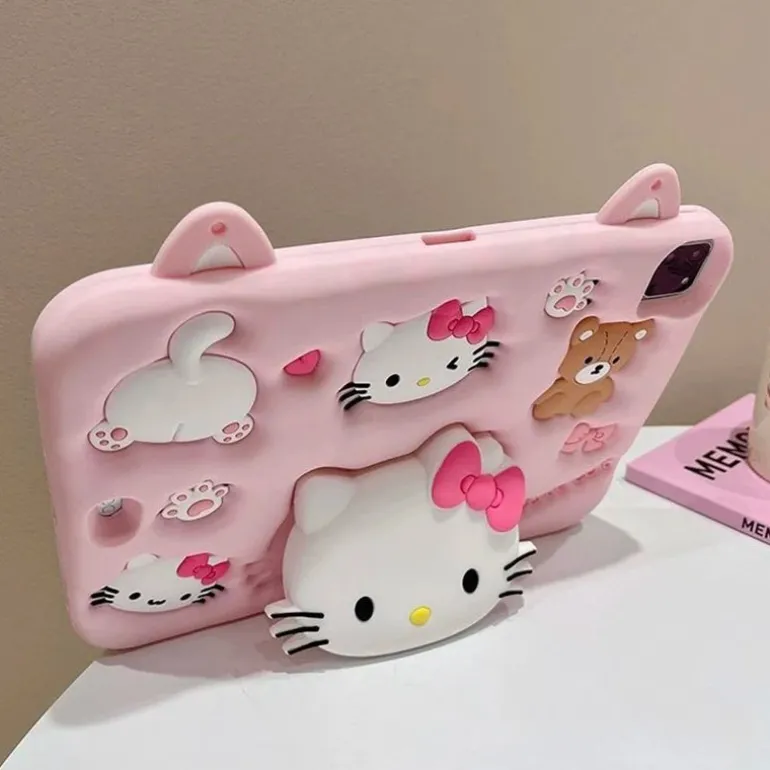 3d Pink Kitten iPad Case