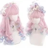 Dainty Blue Pink Ombre Wig