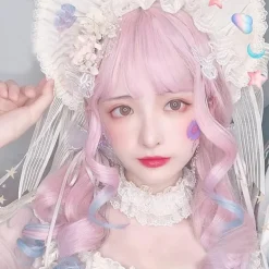 Dainty Blue Pink Ombre Wig