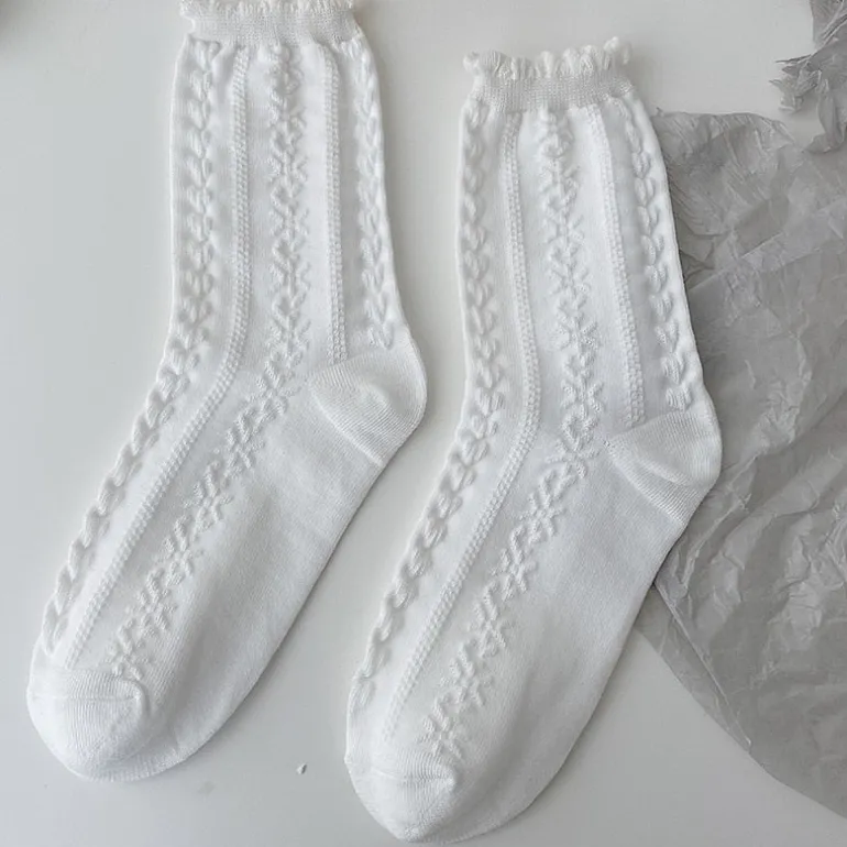 Dainty White Lace Socks