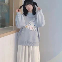Daisy Puppy Knit Crewneck