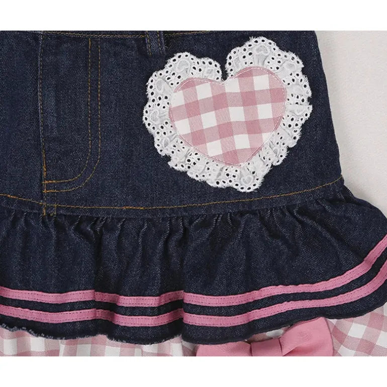 Denim Sweetheart Plaid Miniskirt