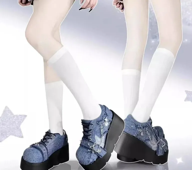 Denim Y2K Platform Mary Jane Shoes