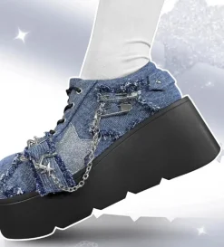Denim Y2K Platform Mary Jane Shoes