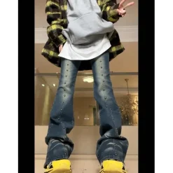 Distressed Y2K Grunge Flare Jeans